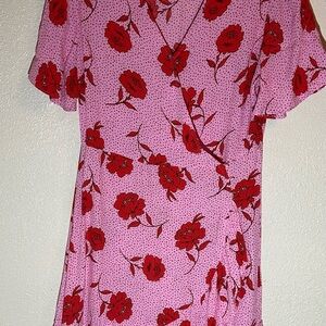 Lush Pink and Red Floral Dress